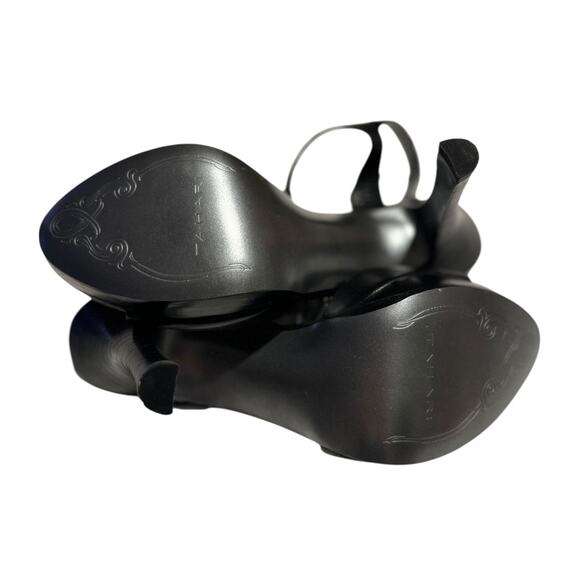 Tahari Treble Black Open Toe Ankle Strap Embellished Dress Heels Size 7 Medium - Picture 8 of 9